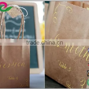 Recycled Kraft Paper Wedding Bag With Logo Printed,kraft Paper Gift Bag for Brithday thumbnail-4