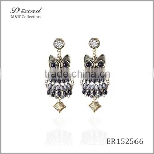 Wholesale Jewelry New Designs Ladies/Women's Vintage Ethnic Bohemian Earrings Owl Gold/Silver Plating Drop Earrings thumbnail-5
