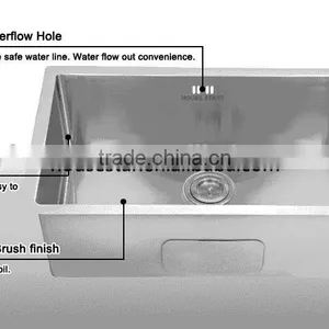 CUPC Stainless Steel Undermount Single Handmade Kitchen Sink Made in China thumbnail-2