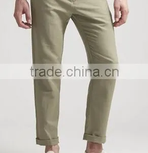 Khaki Color Leisure Design Cotton Casual Pants for Men thumbnail-1