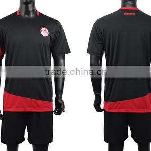Dry Fit Material Football Uniform Red and Black Color thumbnail-1
