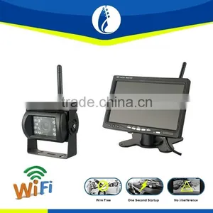 Wireless BUS Truck Backup Camera Monitor 7 Inch IR Night Vision Rear View Rearview Monitor Wireless Back up Camera System thumbnail-1
