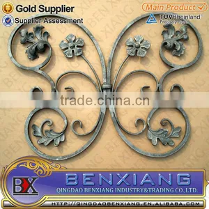 Forged Iron Decoration Fence Designs Gate Decorative Wrought Iron Components Fence Flower Panels thumbnail-1