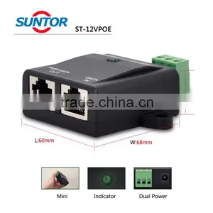 Factory Price 10/100M 2 Port 802.3af DC12-18v Output POE Injector thumbnail-1