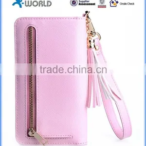 Cute Zipper Leather Wallet Case For IPhone 6S With Wrist Strap thumbnail-6