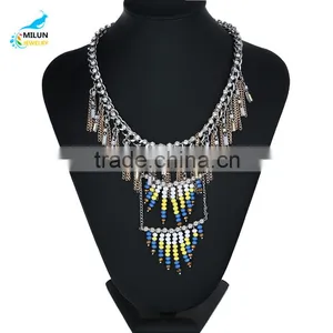 Trendy Fashion Tassel Rhinestone Choker Statement Necklace 2016 thumbnail-1