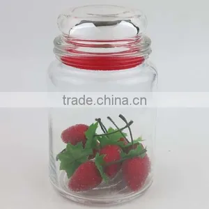 Round Clear Glass Candle Jar With Glass Lid thumbnail-1