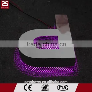 Stainless Steel Metal Letter Led Sign With Bottom Holes thumbnail-1