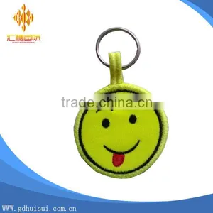 Customized Cheapest Smile Face Design Embroidery Key Chain thumbnail-1