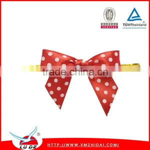 High-end Flat Satin Ribbon Bow With Wire Twist Tie For Decoration thumbnail-1