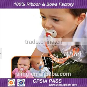 Factory Hot Sale Printed Ribbon Baby Pacifier Clip thumbnail-1