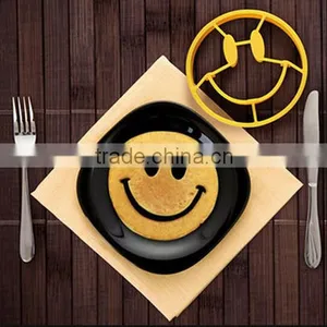 Silicone Smile Face Pancake Egg Fried Ring Mould / Silicone Fried Egg Mould / Egg Tray Mould thumbnail-1
