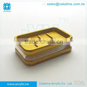 Taiwan Manufacturer High Quality Gold Silver Soap Dispenser Soap Dish Acrylic Bathroom Accessory thumbnail-4