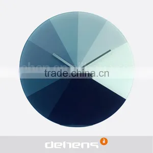 DEHENG 14'' Stylish Painting Glass Wall Clock thumbnail-1