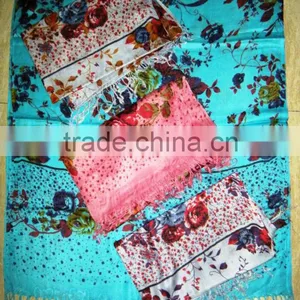 Viscose Rose Flower Print Ladies Shawls 2013 thumbnail-1