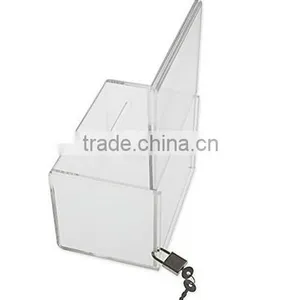 Source One Small 5-Inch Wide Deluxe Oblong Donation Box With Ad Frame & Free Lock thumbnail-1