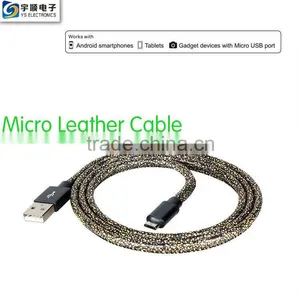 Micro Leather Cable for Samsung/Smart Phone/Android Phone thumbnail-2