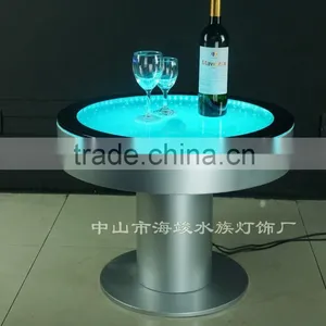 Beautiful Battery Driver Round Bar Table ,Fantastic LED Light and Water Bubble Moving Table thumbnail-3