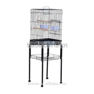 Pawhut 51" Black Metal Bird Cage thumbnail-2