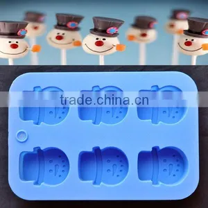 Promotional Gift 6 Cups Snowman Shape Silicone Cake Pan Mold thumbnail-1