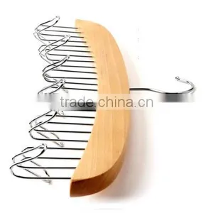 Natural Hardwood 24 Ties Organizer Wooden Rotating Tie Hanger thumbnail-5