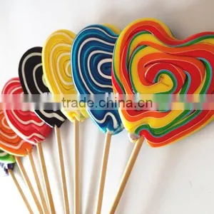 Individual Wrapped Fruit Flavour Sweets Flat Swirl Rainbow Heart Shape Lollipop thumbnail-6