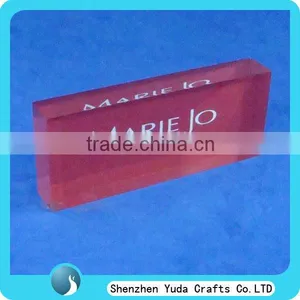 Red Acrylic Sign Block Lucite Sign Block Perspes Sign Block thumbnail-1