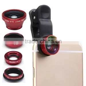 Multi-functional Fisheye Lens+Wide-angle + Macro+CPL Lens Set W/ Clip For Mobile Phones Tablets thumbnail-1