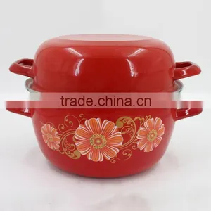 Blue Color Custom Decal Printing Enamel Seafood Cooking Pot Mussel Pot thumbnail-3
