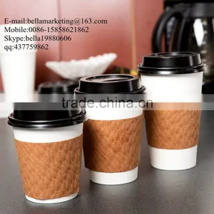 10, 12, 16, and 20 Oz. Black Hot Paper Cup Travel Lid, Disposable Hot Coffee Cup Lids thumbnail-1