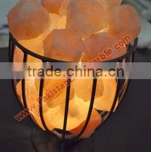 UNIQUE WROUGHT IRON SALT LAMPS WITH SALT CHUNKS thumbnail-3