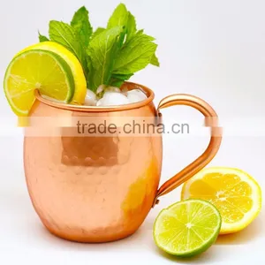 Solid Copper Hammered Moscow Mule Mug 16 Oz With Gift Box thumbnail-1