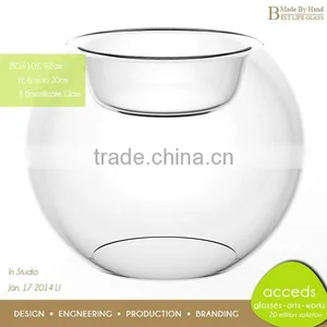 2014 Novelty OEM/ODM Round Replacement Clear Glass Tealight Holder thumbnail-1