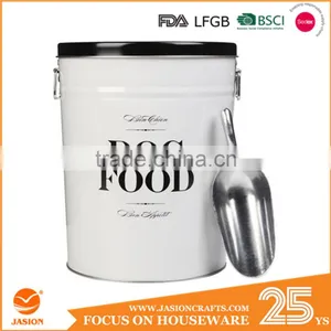 LARGE DOG FOOD CONTAINER With Scoop FOR PET Feeder Metal Tightly Lid Storage Bin thumbnail-1
