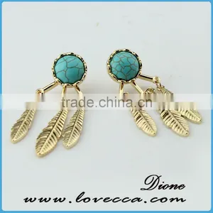 New Factory Direct Natural Stone Gemstone Turquoise Earring thumbnail-3