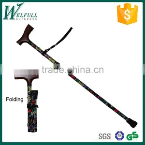 Folding Walking Cane, Old Man Walking Stick With Wood Handle SZ17016F thumbnail-1