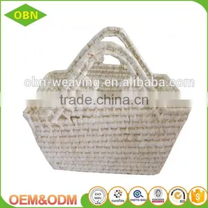 Wholesale China Manufacture Sales Cheap Maize Material Hand Woven Cheap Straw Tote Bag thumbnail-2