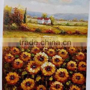 Palette Knief Sunflower Oil Painting on Canvas thumbnail-1
