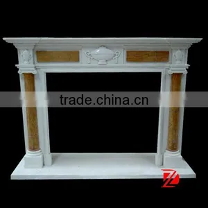 Western Style Stone Column Fireplace Mantel thumbnail-1
