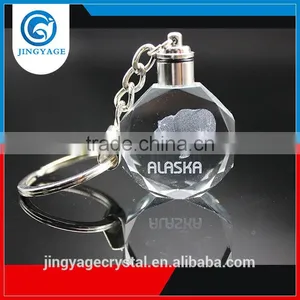 3D Laser Engraved Brown Bear Octagonal Crystal Led Key Chains Photo Led Crystal Key Chain thumbnail-1