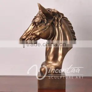 Art Deco Riproduzioni Life Size Resin Craft Fiberglass Head Horse thumbnail-4
