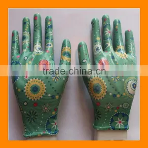 Women's Nitrile Garden Work Gloves Assorted Colors Flat Nitrile Coated Garden Glove thumbnail-4