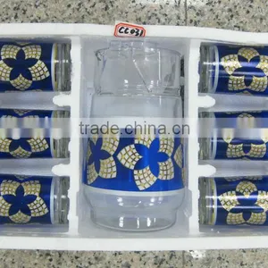 JK004 7pcs Glass Drinking Set With Deco thumbnail-4