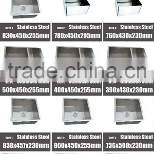 23 Inch Handmade Undermount Kitchen Sink Stainless Steel Single Basin thumbnail-2