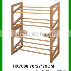Cheap Eco-friendly 4 Tier Foldable Vertical Bamboo Wood Shoe Rack thumbnail-1