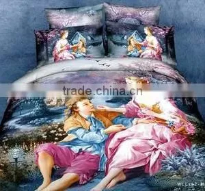 China Supplier Pretty Cartoon Printed Bed Sheet Set Pure Polyster Digital Printing Kids thumbnail-1