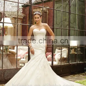Newest White Tulle Lace Mermaid Wedding Dress Patterns thumbnail-2