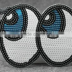 Garment Accessories Reversible Sequin Eyes Design Embroidery Patch thumbnail-3
