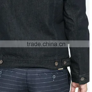 Wholesale Custom Plain Black Winter Man Jacket Denim Factory Price thumbnail-5