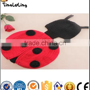 NPT25 Tinaluling Newborn Baby Ladybug Fancy Baby Hat Woolen Baby Photography Props thumbnail-1
